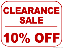 10% Off Clearance Sale Sign