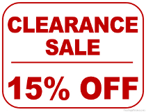 15% Off Clearance Sale Sign
