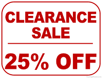 25% Off Clearance Sale Sign