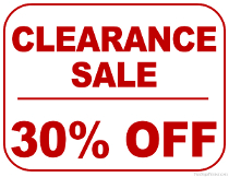 30% Off Clearance Sale Sign