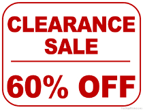 60% Off Clearance Sale Sign