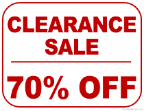 70% Off Clearance Sale Sign