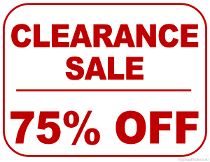 75% Off Clearance Sale Sign