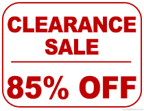 85% Off Clearance Sale Sign