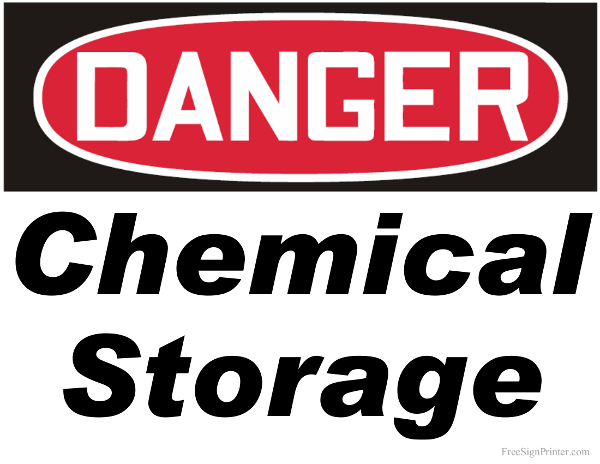Printable Danger Chemical Storage Sign