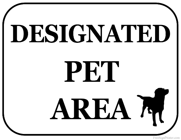 Printable Designated Pet Area Sign
