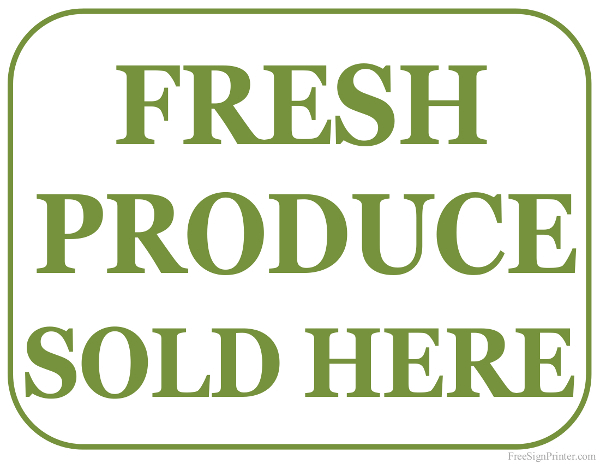 Printable Fresh Produce For Sale Sign