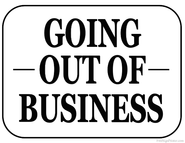 Printable Going out of Business Sign