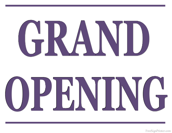 Free Printable Grand Opening Sign In Template