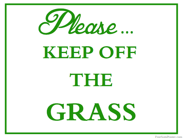 Printable Keep Off The Grass Sign