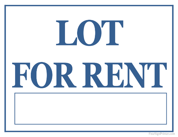 Printable Lot For Rent Sign