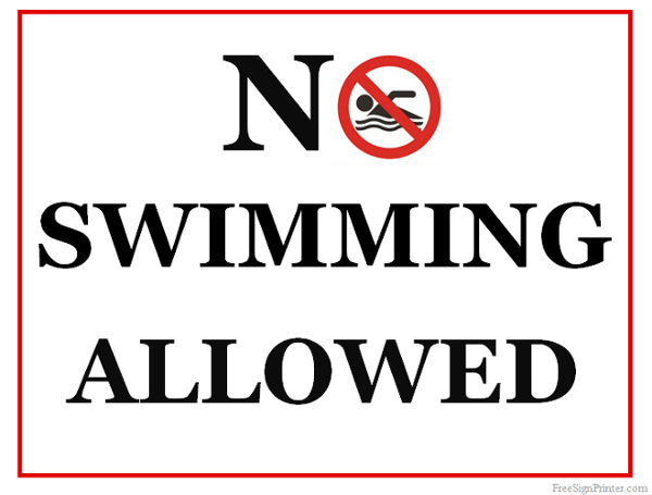 Printable No Swimming Allowed Sign