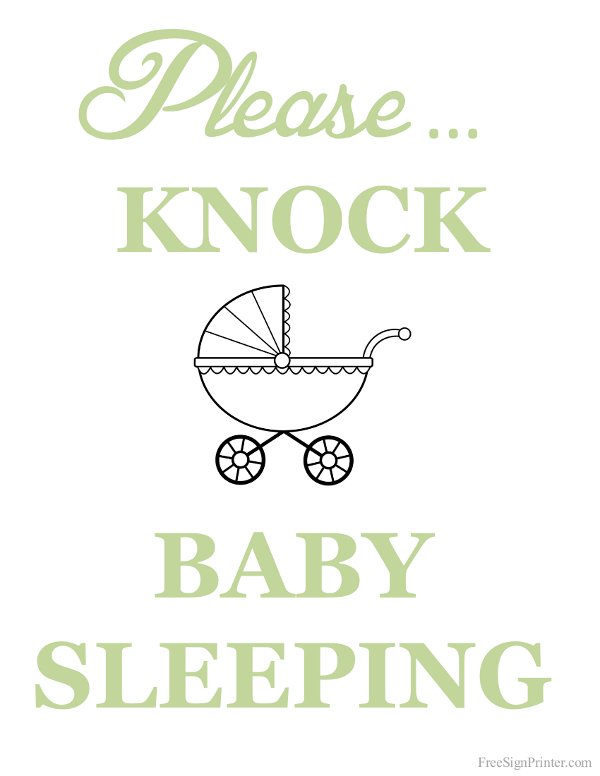 Printable Please Knock Baby Sleeping Sign