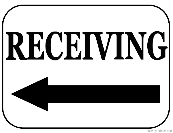 Printable Receiving With Left Arrow Sign