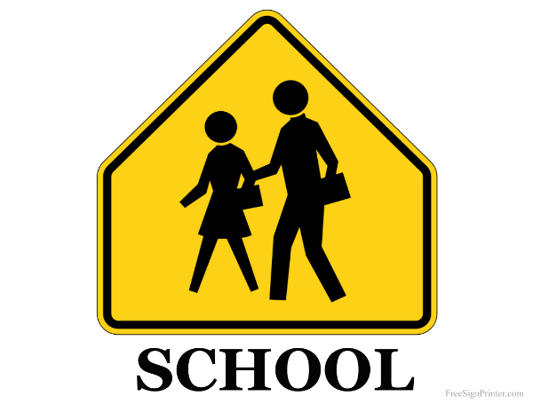 Printable School Crossing Sign