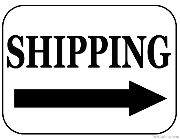 Printable Shipping With Right Arrow Sign