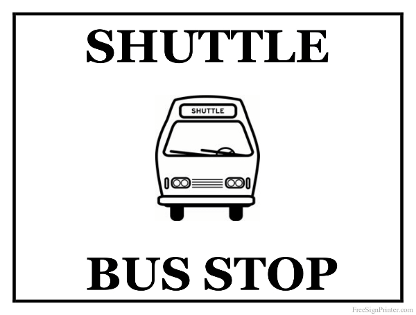 Printable Shuttle Bus Sign