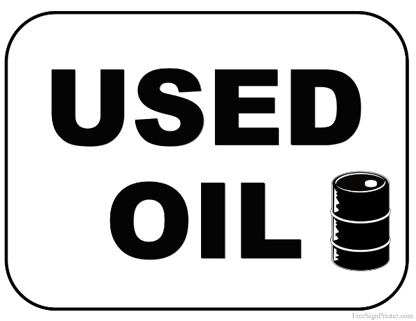 Printable Used Oil Sign