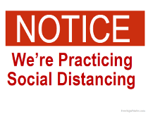 Coronavirus Practice Social Distancing Sign