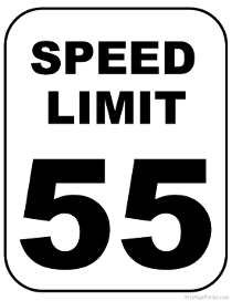 Speed Limit 55 MPH Sign