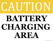 Battery Charging Area Sign