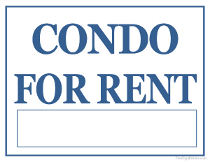 Condo For Rent Sign