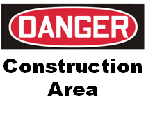 Danger Construction Area Printable Sign