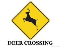 Deer Crossing Sign