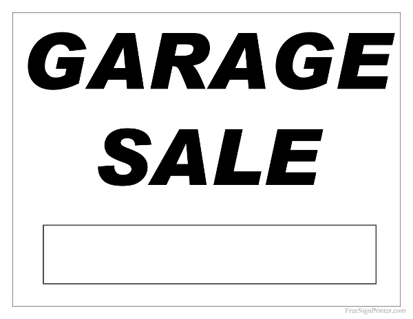 Free Garage Sale Sign Printable