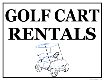 Golf Cart Rentals Sign