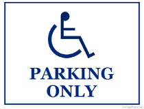Handicap Parking Only Sign