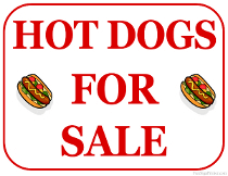 Hot Dogs For Sale Sign