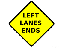 Left Lane Ends Sign