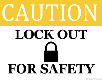 Lock Out For Safety Sign