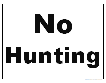 Printable No Hunting Sign Black and White