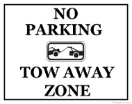 Printable No Parking Tow Away Zone Sign