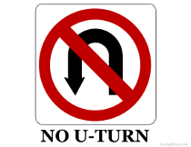No u-turn Sign