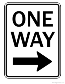 One Way Sign Pointing Right