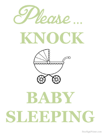 Please Knock Baby is Sleeping Sign