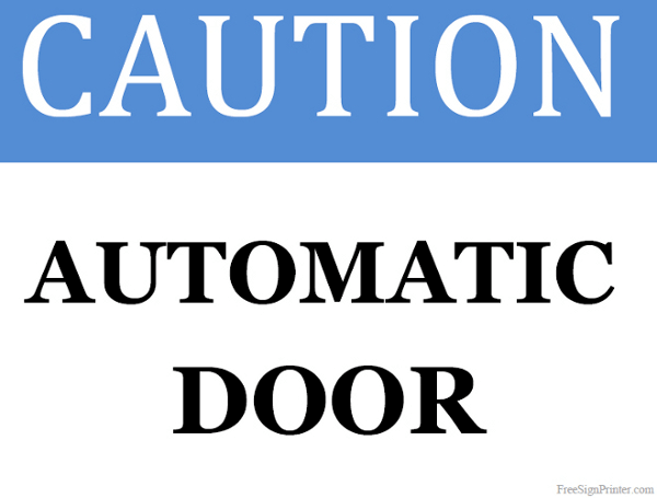 Printable Automatic Door Sign