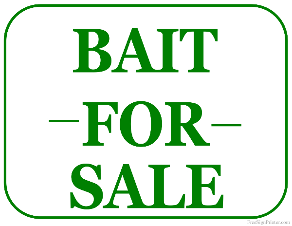 Printable Bait for Sale Sign
