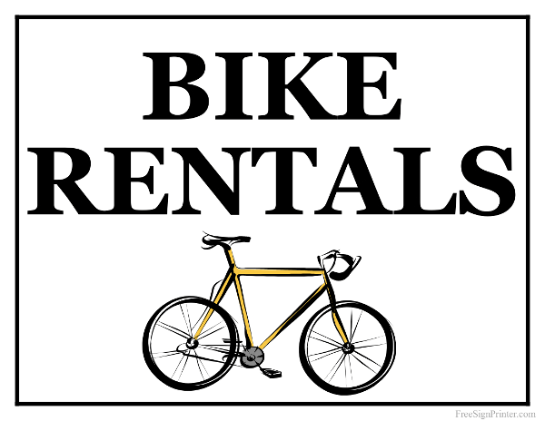 Printable Bike Rentals Sign