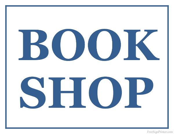 Printable Book Shop Sign