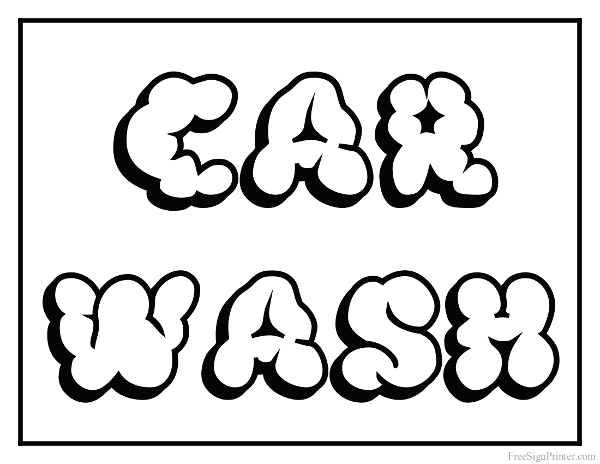 Printable Car Wash Sign