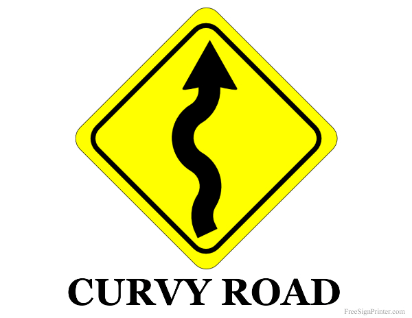 Printable Curvy Road Sign