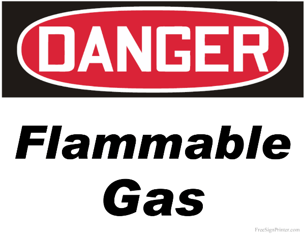 Printable Danger Flammable Gas Sign