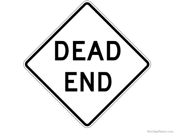 Printable Dead End Sign