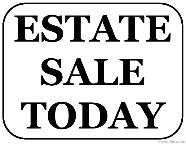 Printable Estate Sale Sign