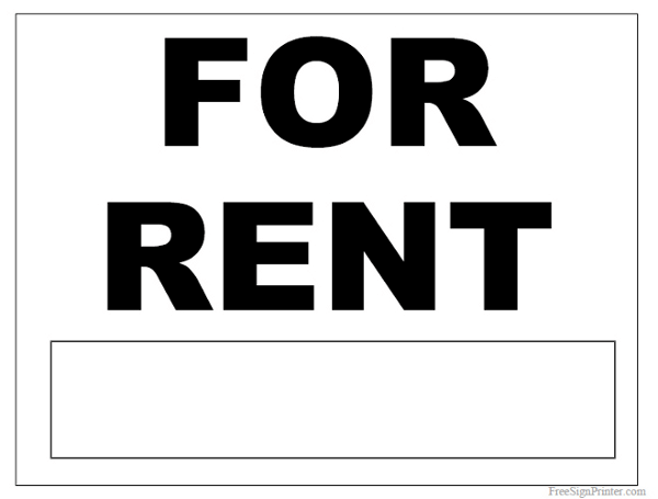Printable For Rent Sign