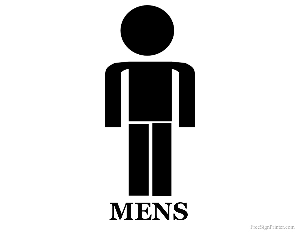 Printable Mens Restroom Sign